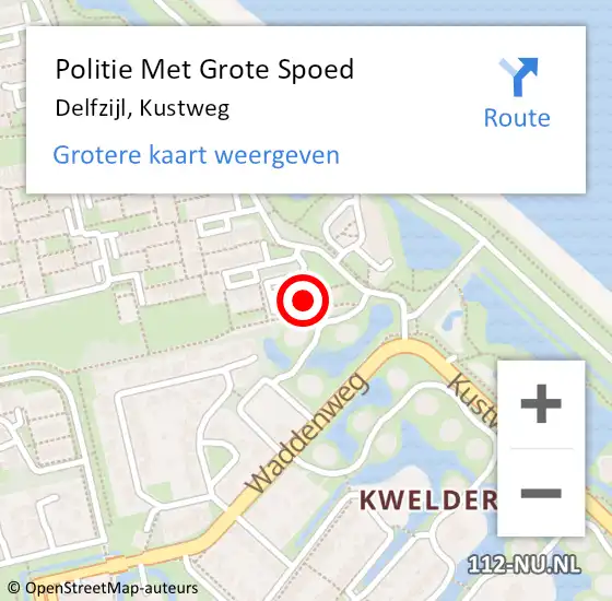 Locatie op kaart van de 112 melding: Politie Met Grote Spoed Naar Delfzijl, Kustweg op 6 juni 2023 17:45