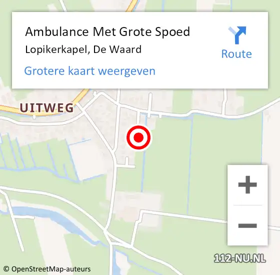 Locatie op kaart van de 112 melding: Ambulance Met Grote Spoed Naar Lopikerkapel, De Waard op 12 oktober 2013 22:22