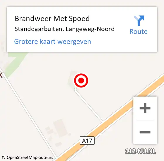 Locatie op kaart van de 112 melding: Brandweer Met Spoed Naar Standdaarbuiten, Langeweg-Noord op 6 juni 2023 18:08