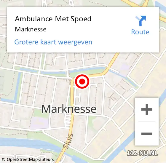 Locatie op kaart van de 112 melding: Ambulance Met Spoed Naar Marknesse op 6 juni 2023 18:10