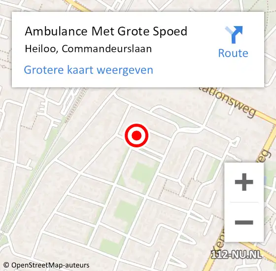 Locatie op kaart van de 112 melding: Ambulance Met Grote Spoed Naar Heiloo, Commandeurslaan op 6 juni 2023 18:25