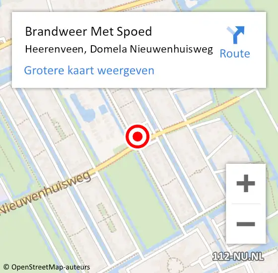 Locatie op kaart van de 112 melding: Brandweer Met Spoed Naar Heerenveen, Domela Nieuwenhuisweg op 6 juni 2023 18:41