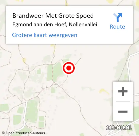 Locatie op kaart van de 112 melding: Brandweer Met Grote Spoed Naar Egmond aan den Hoef, Nollenvallei op 6 juni 2023 18:49