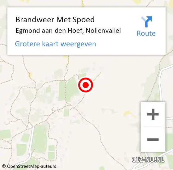 Locatie op kaart van de 112 melding: Brandweer Met Spoed Naar Egmond aan den Hoef, Nollenvallei op 6 juni 2023 19:36