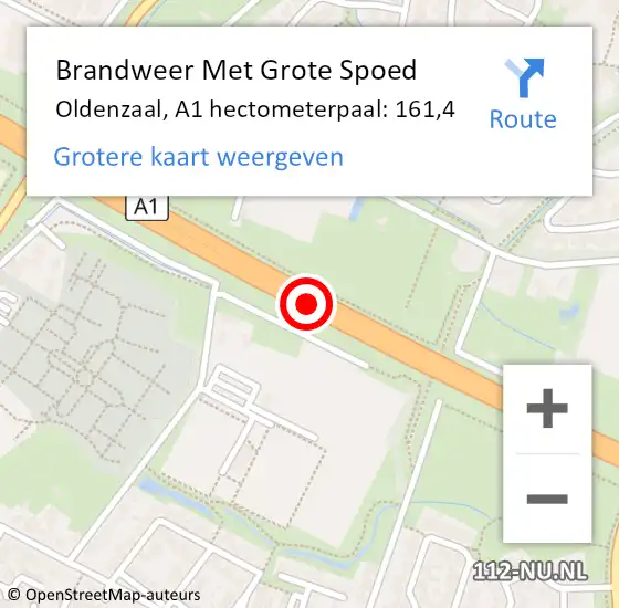 Locatie op kaart van de 112 melding: Brandweer Met Grote Spoed Naar Oldenzaal, A1 hectometerpaal: 161,4 op 6 juni 2023 19:48