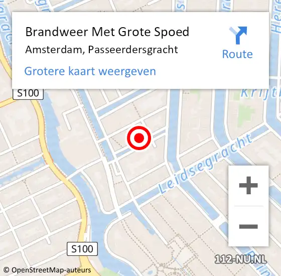 Locatie op kaart van de 112 melding: Brandweer Met Grote Spoed Naar Amsterdam, Passeerdersgracht op 6 juni 2023 20:25