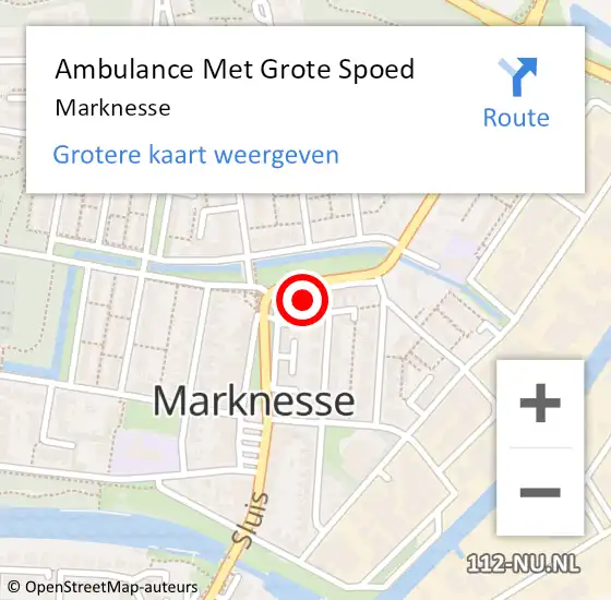 Locatie op kaart van de 112 melding: Ambulance Met Grote Spoed Naar Marknesse op 6 juni 2023 21:06