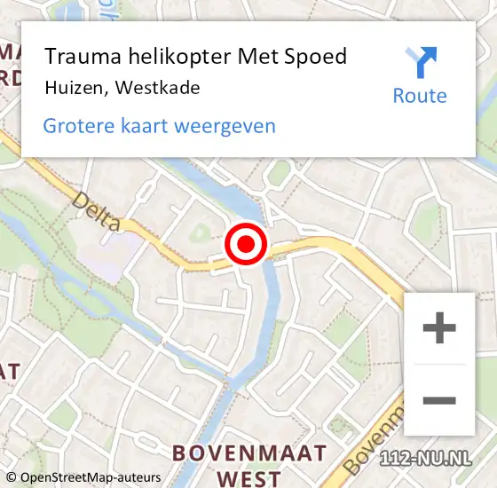 Locatie op kaart van de 112 melding: Trauma helikopter Met Spoed Naar Huizen, Westkade op 7 juni 2023 00:05