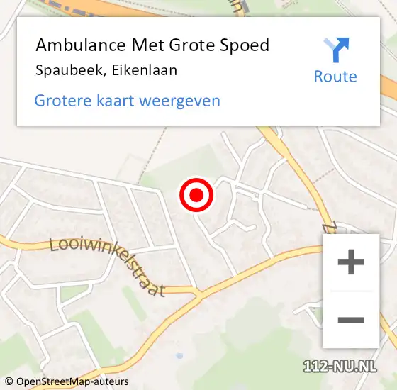 Locatie op kaart van de 112 melding: Ambulance Met Grote Spoed Naar Spaubeek, Eikenlaan op 28 augustus 2014 03:59