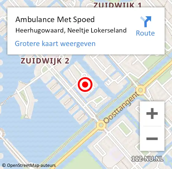 Locatie op kaart van de 112 melding: Ambulance Met Spoed Naar Heerhugowaard, Neeltje Lokerseland op 7 juni 2023 02:02