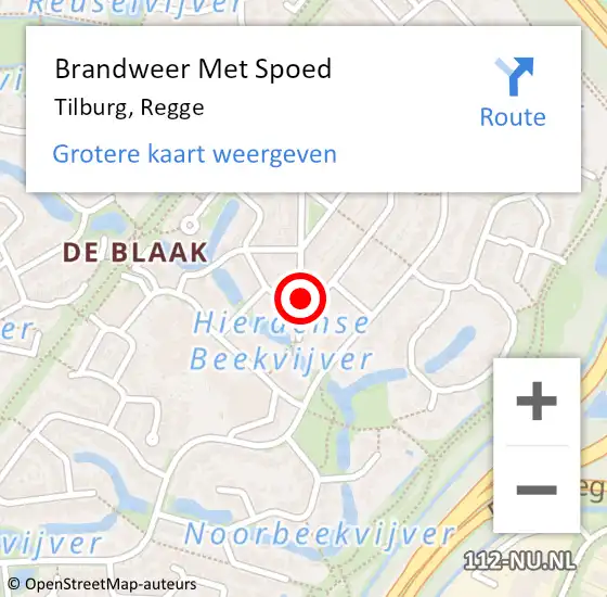 Locatie op kaart van de 112 melding: Brandweer Met Spoed Naar Tilburg, Regge op 7 juni 2023 02:33