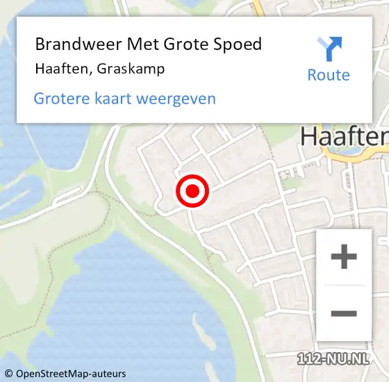 Locatie op kaart van de 112 melding: Brandweer Met Grote Spoed Naar Haaften, Graskamp op 7 juni 2023 02:46