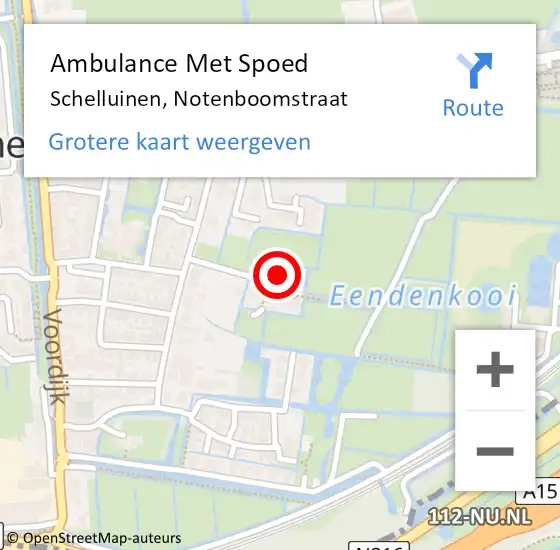 Locatie op kaart van de 112 melding: Ambulance Met Spoed Naar Schelluinen, Notenboomstraat op 7 juni 2023 03:39