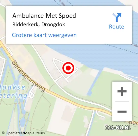 Locatie op kaart van de 112 melding: Ambulance Met Spoed Naar Ridderkerk, Droogdok op 7 juni 2023 06:40