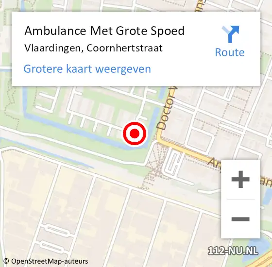 Locatie op kaart van de 112 melding: Ambulance Met Grote Spoed Naar Vlaardingen, Coornhertstraat op 7 juni 2023 07:58