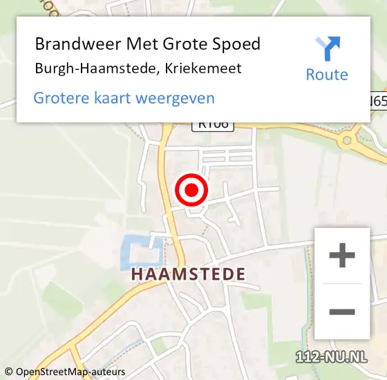 Locatie op kaart van de 112 melding: Brandweer Met Grote Spoed Naar Burgh-Haamstede, Kriekemeet op 7 juni 2023 08:12