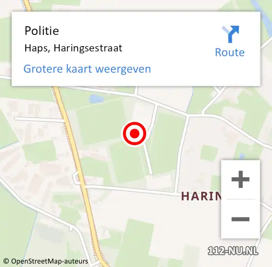 Locatie op kaart van de 112 melding: Politie Haps, Haringsestraat op 7 juni 2023 08:12