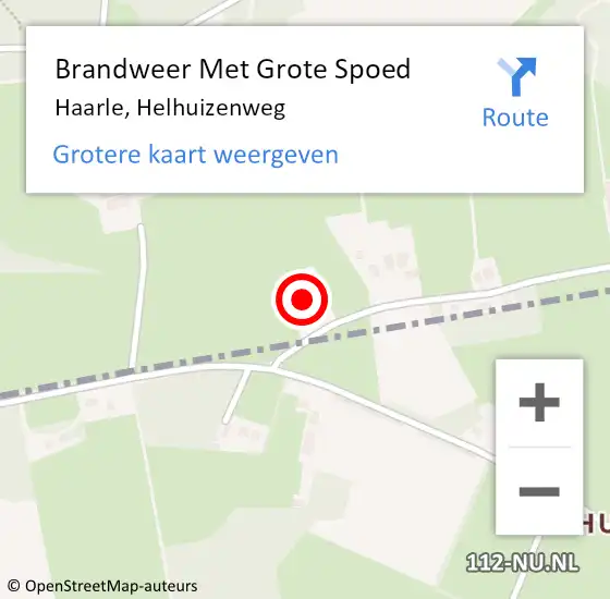 Locatie op kaart van de 112 melding: Brandweer Met Grote Spoed Naar Haarle, Helhuizenweg op 7 juni 2023 08:40