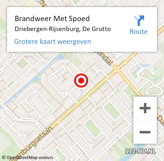Locatie op kaart van de 112 melding: Brandweer Met Spoed Naar Driebergen-Rijsenburg, De Grutto op 7 juni 2023 08:57