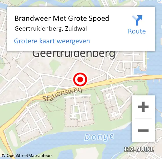 Locatie op kaart van de 112 melding: Brandweer Met Grote Spoed Naar Geertruidenberg, Zuidwal op 7 juni 2023 09:13