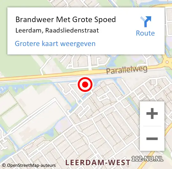 Locatie op kaart van de 112 melding: Brandweer Met Grote Spoed Naar Leerdam, Raadsliedenstraat op 7 juni 2023 09:22