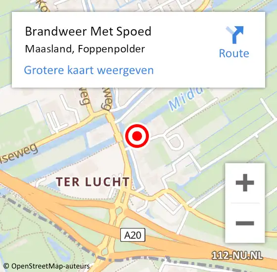 Locatie op kaart van de 112 melding: Brandweer Met Spoed Naar Maasland, Foppenpolder op 7 juni 2023 09:40