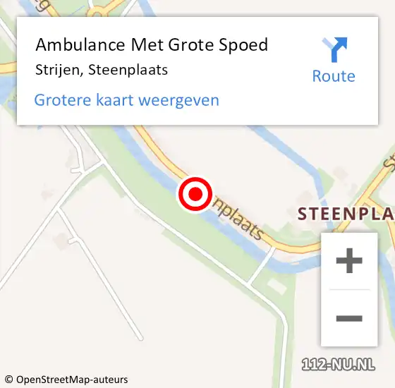 Locatie op kaart van de 112 melding: Ambulance Met Grote Spoed Naar Strijen, Steenplaats op 7 juni 2023 09:45
