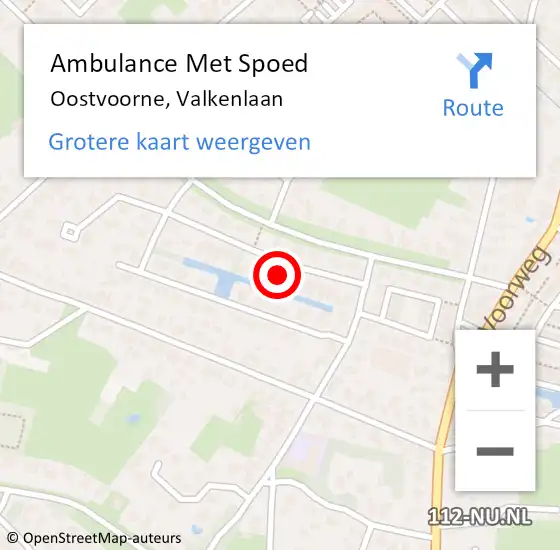 Locatie op kaart van de 112 melding: Ambulance Met Spoed Naar Oostvoorne, Valkenlaan op 7 juni 2023 11:03