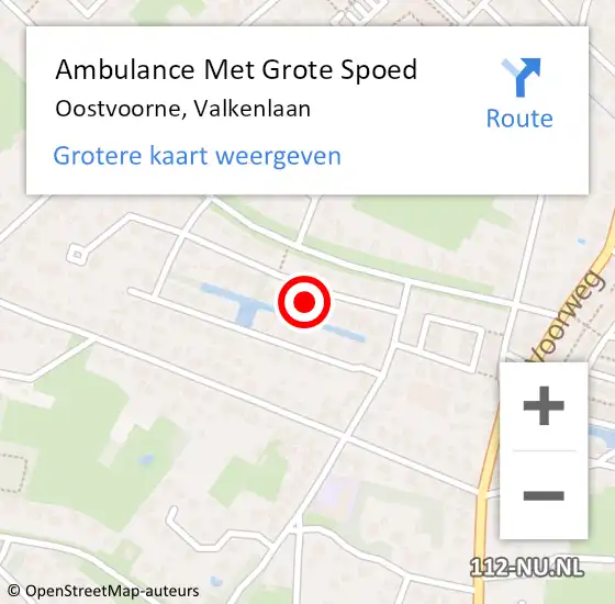 Locatie op kaart van de 112 melding: Ambulance Met Grote Spoed Naar Oostvoorne, Valkenlaan op 7 juni 2023 11:18