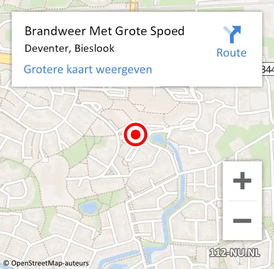 Locatie op kaart van de 112 melding: Brandweer Met Grote Spoed Naar Deventer, Bieslook op 7 juni 2023 11:33