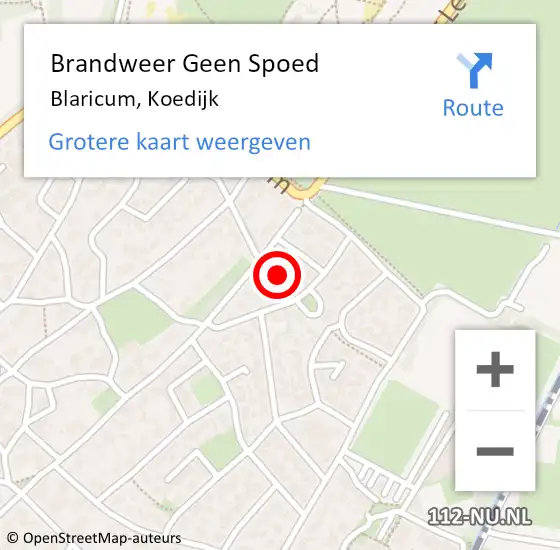 Locatie op kaart van de 112 melding: Brandweer Geen Spoed Naar Blaricum, Koedijk op 7 juni 2023 11:54