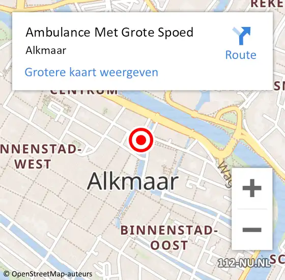 Locatie op kaart van de 112 melding: Ambulance Met Grote Spoed Naar Alkmaar op 7 juni 2023 13:13