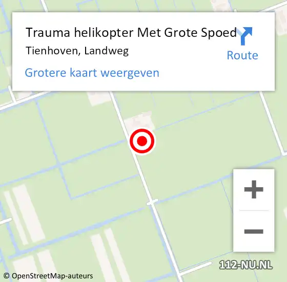 Locatie op kaart van de 112 melding: Trauma helikopter Met Grote Spoed Naar Tienhoven, Landweg op 7 juni 2023 13:36