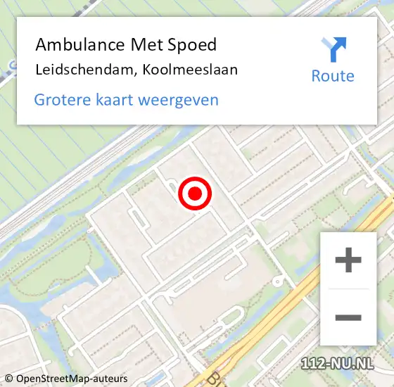 Locatie op kaart van de 112 melding: Ambulance Met Spoed Naar Leidschendam, Koolmeeslaan op 7 juni 2023 13:43