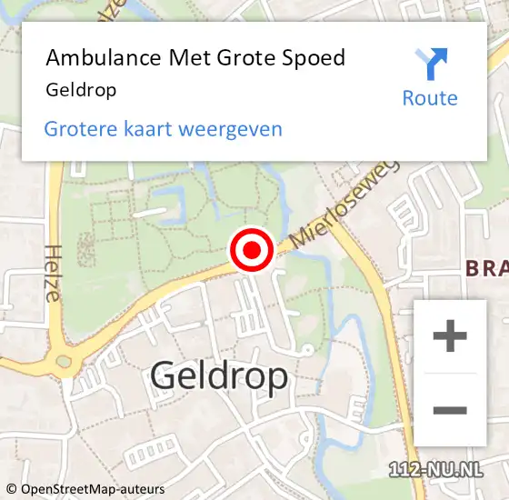 Locatie op kaart van de 112 melding: Ambulance Met Grote Spoed Naar Geldrop op 7 juni 2023 13:46