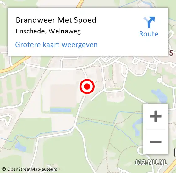 Locatie op kaart van de 112 melding: Brandweer Met Spoed Naar Enschede, Welnaweg op 7 juni 2023 14:07