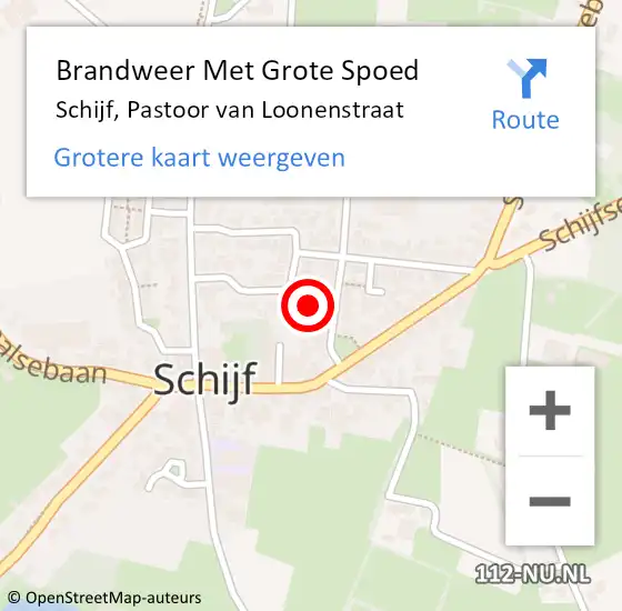 Locatie op kaart van de 112 melding: Brandweer Met Grote Spoed Naar Schijf, Pastoor van Loonenstraat op 7 juni 2023 14:23