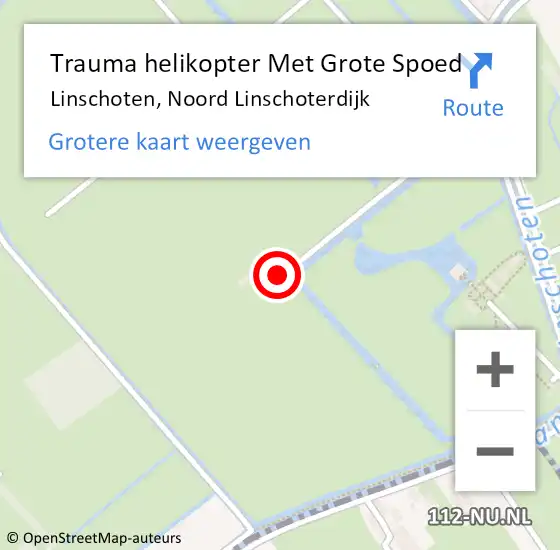 Locatie op kaart van de 112 melding: Trauma helikopter Met Grote Spoed Naar Linschoten, Noord Linschoterdijk op 7 juni 2023 14:31
