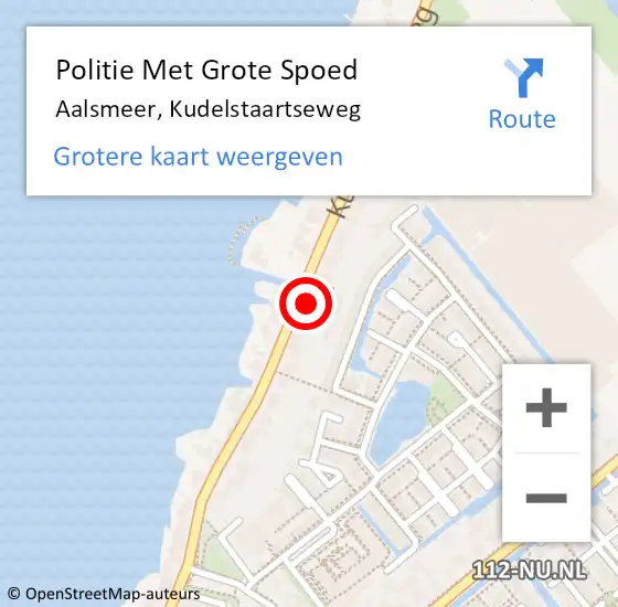 Locatie op kaart van de 112 melding: Politie Met Grote Spoed Naar Aalsmeer, Kudelstaartseweg op 7 juni 2023 14:43