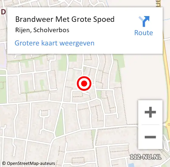 Locatie op kaart van de 112 melding: Brandweer Met Grote Spoed Naar Rijen, Scholverbos op 7 juni 2023 14:44