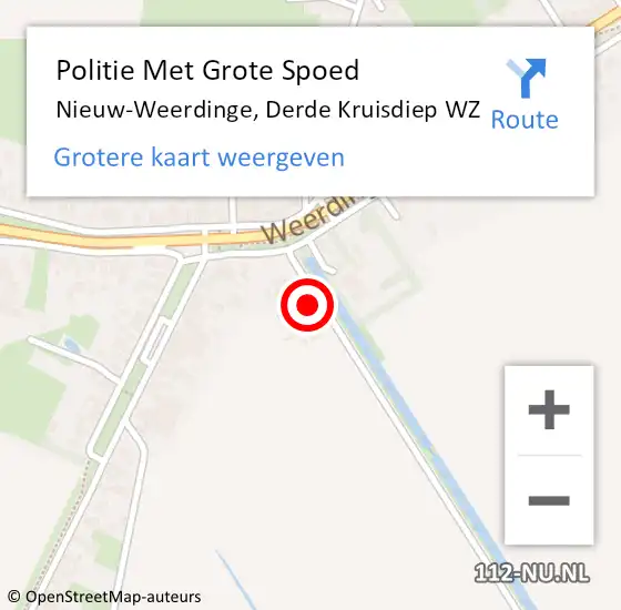 Locatie op kaart van de 112 melding: Politie Met Grote Spoed Naar Nieuw-Weerdinge, Derde Kruisdiep WZ op 7 juni 2023 15:38