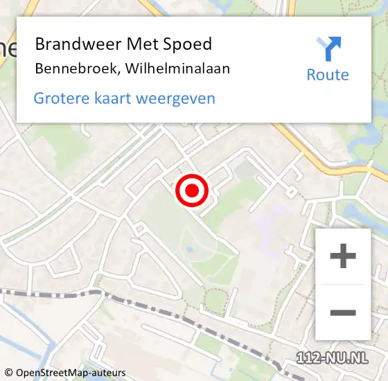 Locatie op kaart van de 112 melding: Brandweer Met Spoed Naar Bennebroek, Wilhelminalaan op 7 juni 2023 15:56