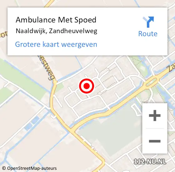 Locatie op kaart van de 112 melding: Ambulance Met Spoed Naar Naaldwijk, Zandheuvelweg op 7 juni 2023 16:36