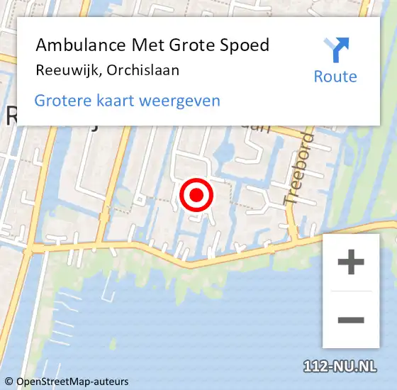 Locatie op kaart van de 112 melding: Ambulance Met Grote Spoed Naar Reeuwijk, Orchislaan op 7 juni 2023 16:49