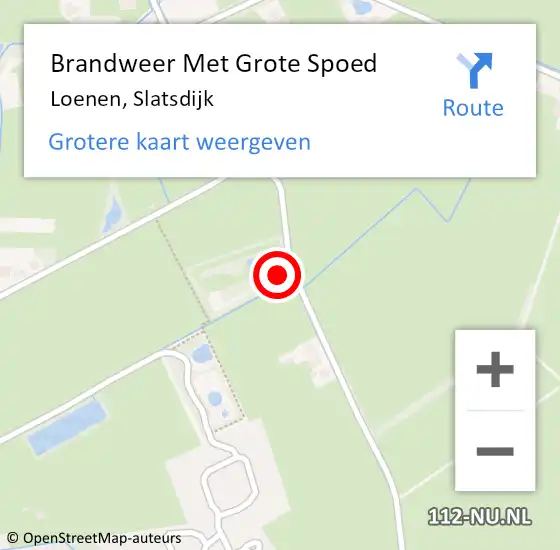 Locatie op kaart van de 112 melding: Brandweer Met Grote Spoed Naar Loenen, Slatsdijk op 7 juni 2023 16:58