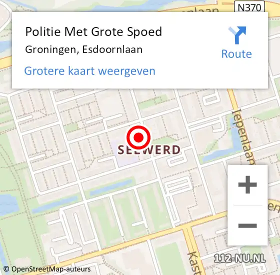 Locatie op kaart van de 112 melding: Politie Met Grote Spoed Naar Groningen, Esdoornlaan op 7 juni 2023 17:04