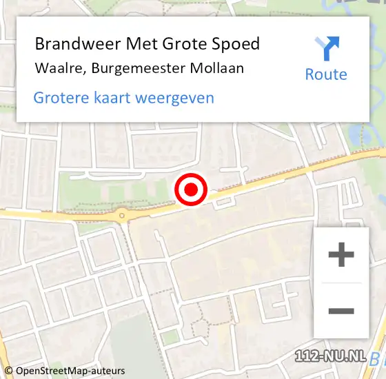 Locatie op kaart van de 112 melding: Brandweer Met Grote Spoed Naar Waalre, Burgemeester Mollaan op 7 juni 2023 17:30