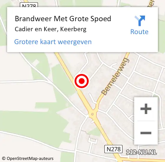 Locatie op kaart van de 112 melding: Brandweer Met Grote Spoed Naar Cadier en Keer, Keerberg op 7 juni 2023 17:33