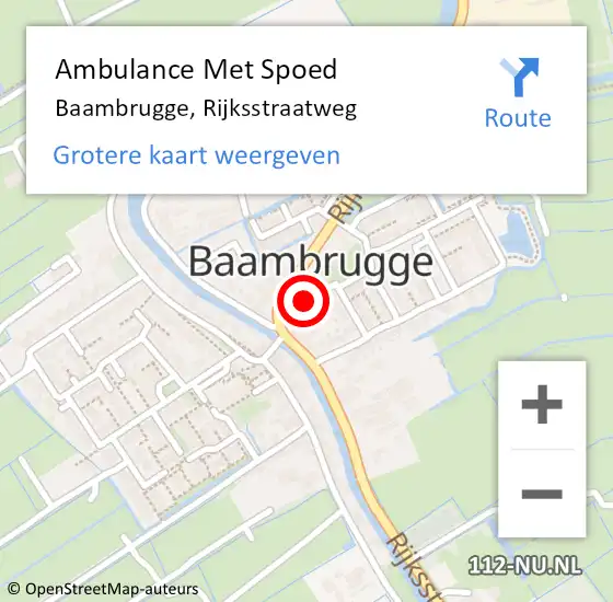 Locatie op kaart van de 112 melding: Ambulance Met Spoed Naar Baambrugge, Rijksstraatweg op 7 juni 2023 18:02