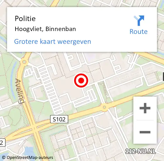 Locatie op kaart van de 112 melding: Politie Hoogvliet, Binnenban op 7 juni 2023 18:26